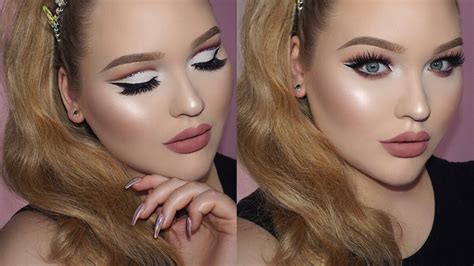 GLAM Sparkly Cut Crease Makeup Matte Nude Lips Tutorial NikkieTutorials