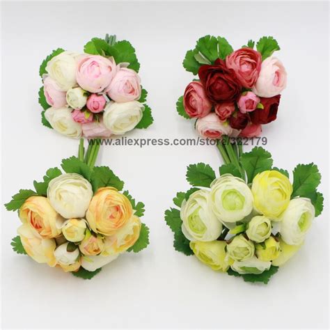 Silk Peony Bouquet 10 Heads Tea Roses Wedding Flowers Artificial