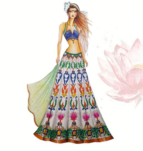Indian Fashion Drawingfashion Illustration Fashion Drawing Dresses