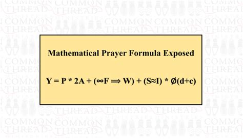 The Mathematics Behind Prayer Mark Mirza Common Thread Ministries