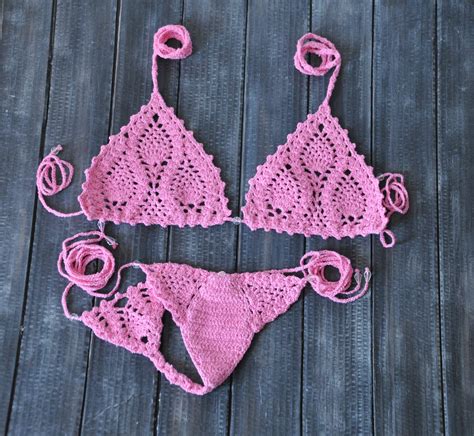 Buy Brazilian Thong Bikini Set String Sexy Swimsuits For Women Extreme Bathing Suit Crochet