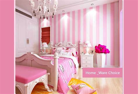 Nursery Baby Pink Room Wall Decoration Pink Striped