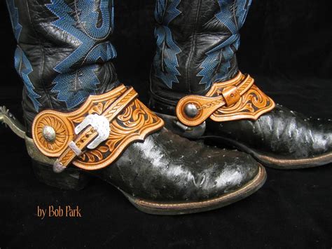 This is the part of the spur that wraps around the cowboy boots and secures it in place. cool spur straps - these would be easy to put on vs. other ...