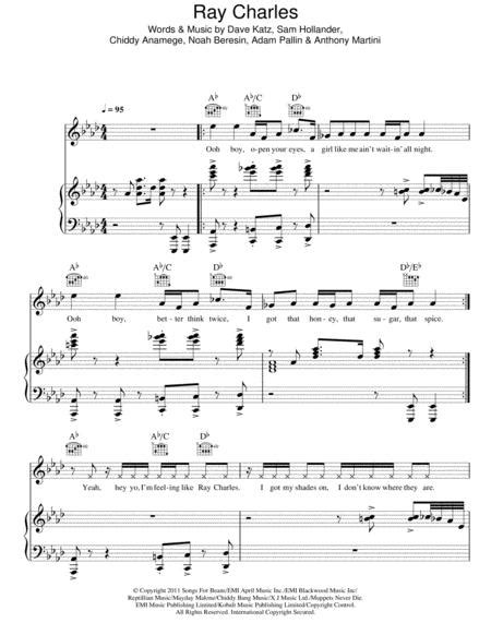 Download Digital Sheet Music Of Ray Charles Piano Vocal And Guitar For Piano Vocal And Guitar