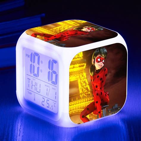Thermometer Reloj Despertador Ladybug Digital Clock Miraculous Ladybug