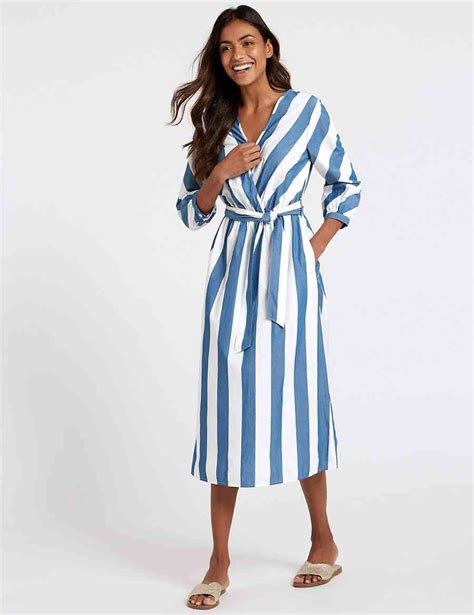 Pure Cotton Striped Midi Dress Mands Collection Mands Платье дизайн Платья Дизайн