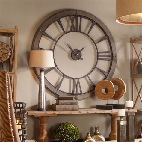 Large 60 Inch Rustic Bronze Wall Clock Rc Willey Clock Wall Decor