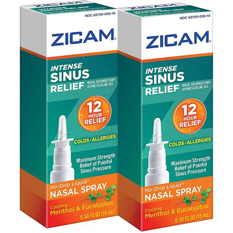 Zicam Intense Sinus Relief No Drip Liquid Nasal Spray With Cooling Menthol And Eucalyptus 05