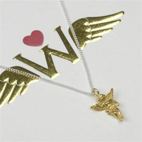 Guardian Angel Necklace Sterling Silver And 18kt Gold By Tales From The