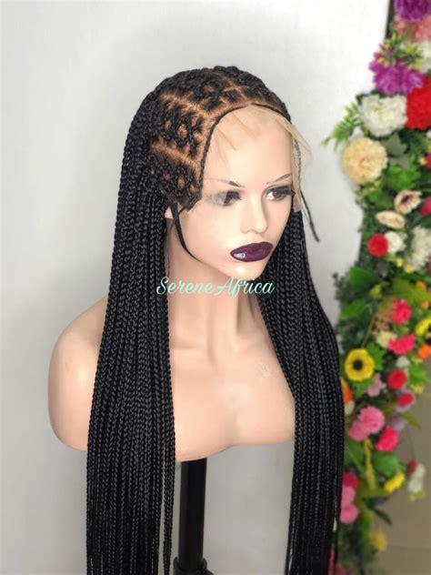 Cornrow Box Braid Wig Full Lace Braided Wig Wig For Black Etsy