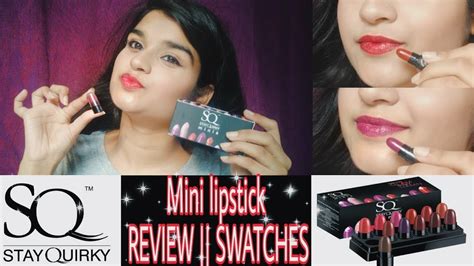 Sq Stay Quirky Mini Lipstick💄12 Shades Full Review Lip Swatches