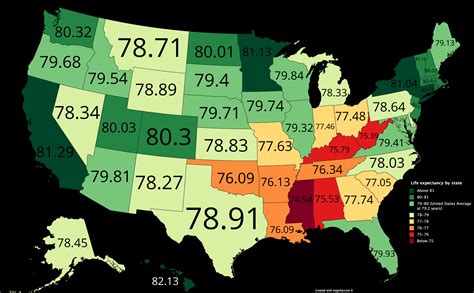 Life Expectancy At Birth By State R Mapporn