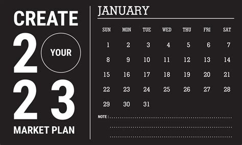 Vector Illustration Of Calendar Year 2023 January 2023 Calendar