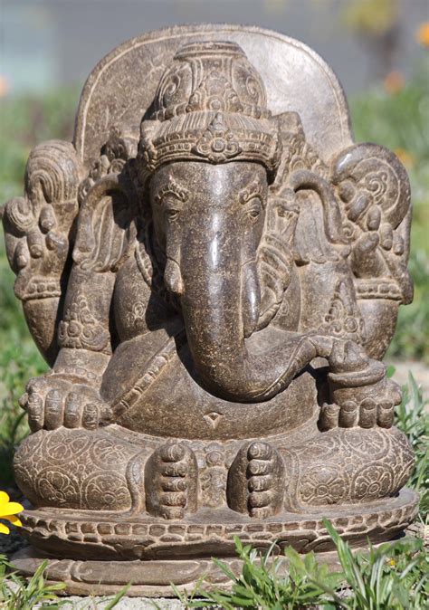 Sold Stone Ganesha Statue With Mahakala 16 116ls698 Hindu Gods