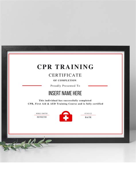 Cpr Training Certificate Cpr Editable Template Cpr Course Completion