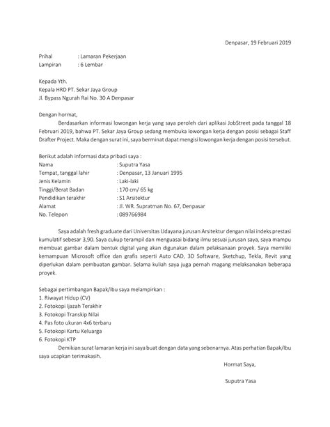 Membuat Surat Lamaran Kerja Lokerbali Info Lowongan Kerja Bali