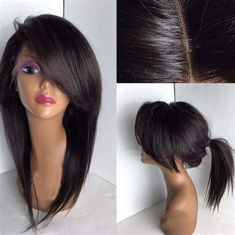 Eversilky Glueless Short Wig With Side Bangs Front Lace