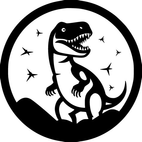 Dino Black And White Vector Illustration 27599918 Vector Art At Vecteezy