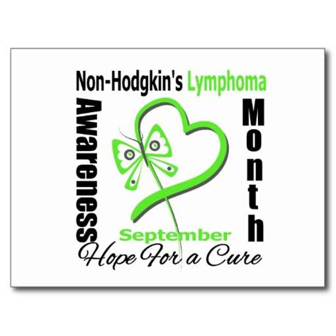 Non Hodgkins Lymphoma Awareness Heart Postcard Lymphoma Awareness