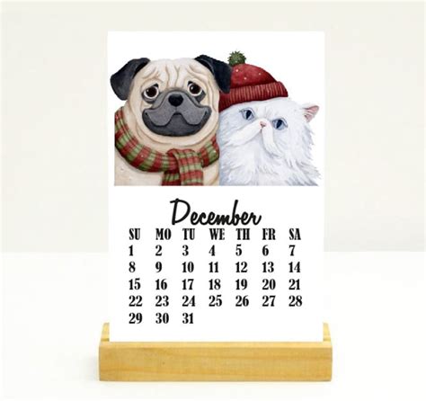 Dog And Cat Desk Calendar4x6 2021 Printable Calendaranimal Etsy