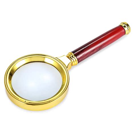 high quality portable 60mm diameter 10x magnifying glass wooden handle magnifier for clearly