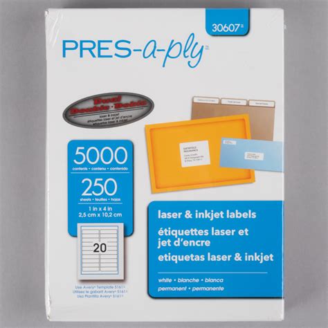 Avery 30607 1 X 4 White Laser Address Labels 5000box