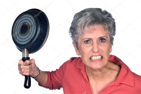 Angry Mother And Frying Pan Stock Photo By ©kelpfish 7746239