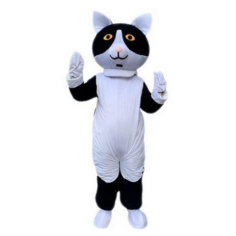 Black White Cat Mascot Costume Mascot Costumes Mascot Cartoon