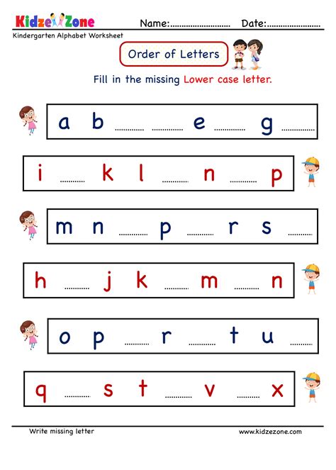 Kindergarten A To Z Missing Letter Worksheets Kidzezone