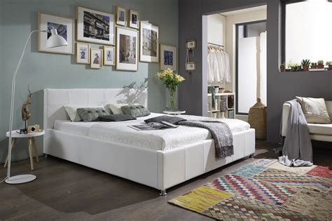 In zwei großen schubladen ist viel stauraum für. Polsterbett weiß 180 x 200 cm mit Bettkasten Doppelbett KIRA