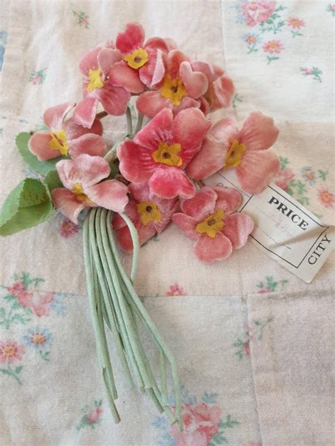 Pink Velvet Vintage Millinery Flowers Etsy Ribbon Flowers Faux