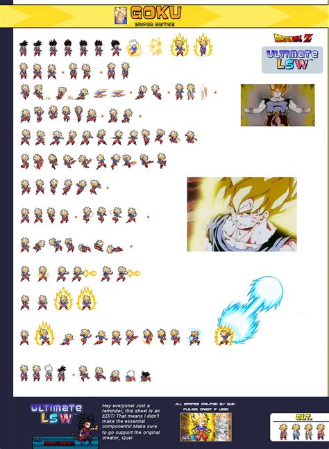 Goku Super Saiyan First Time Sprite Sheet Ulsw B By Brian77111 On