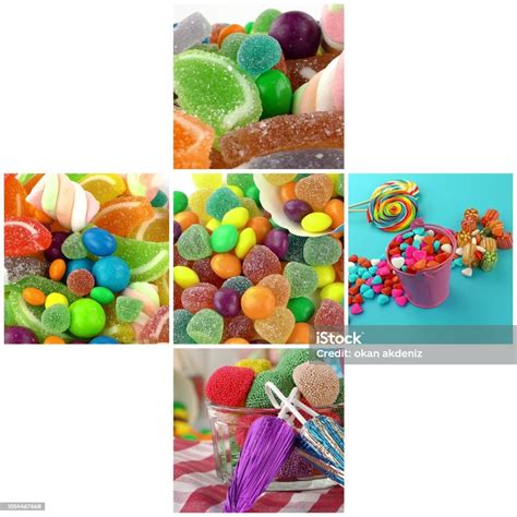 Candy Sweet Lolly Sugary Collage Stock Photo Download Image Now