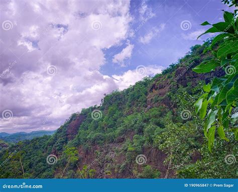 Satpura Mountain Ranges And River Denwa India Stock Image