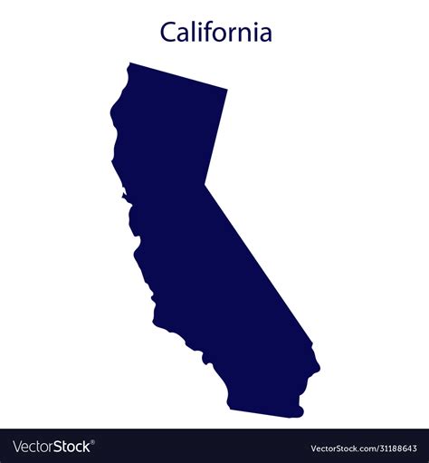 United States California Dark Blue Silhouette Vector Image