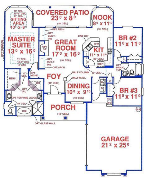 Ranch Plan 1802 Square Feet 3 Bedrooms 2 Bathrooms 4766 00103
