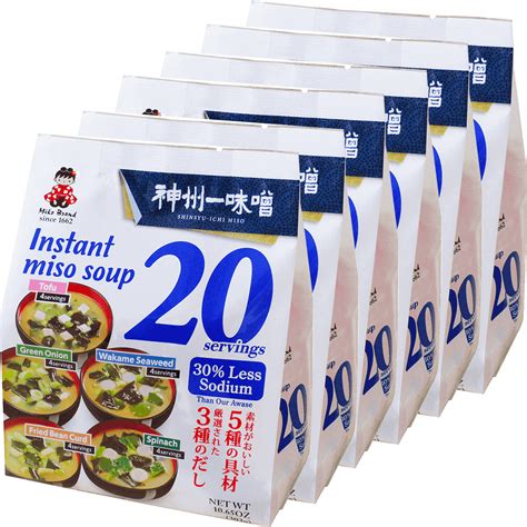 Instant Miso Soup Toku 20 Value Packs Less Sodium Case Shinsyu Ichi