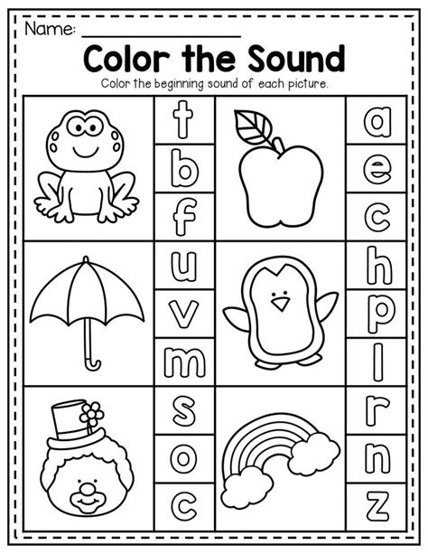 The Color The Sound Worksheet For Preschool