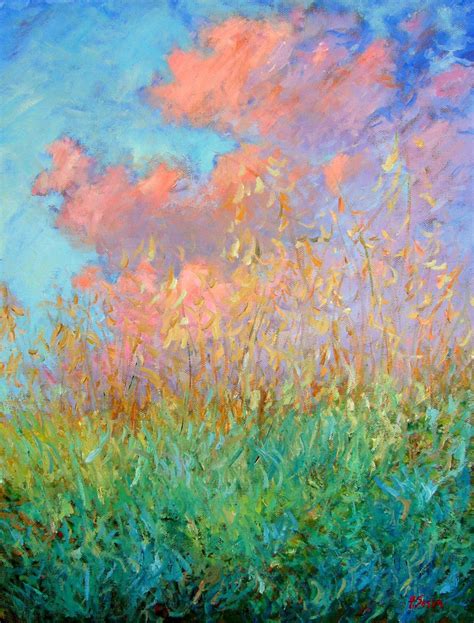 Original Painting Oil Sunset Impressionist Wild Field Etsy Painting