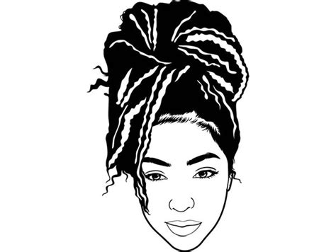 afro woman svg braids dreads locs hairstyle cutting files designsbyaymara