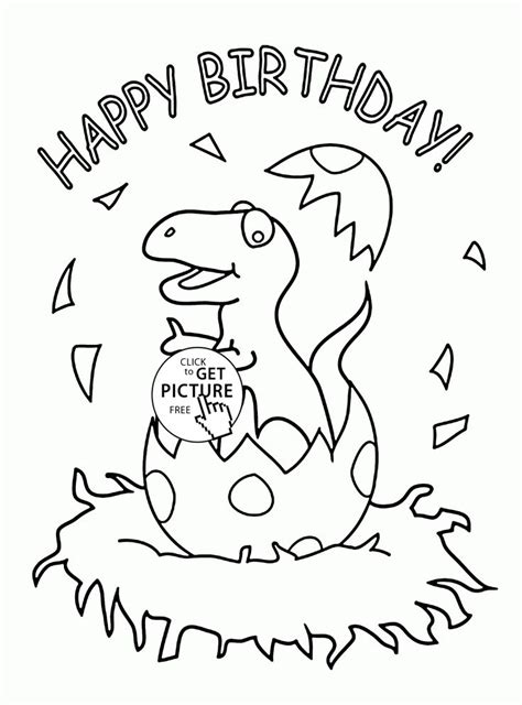 It is a lot of fun to create for your kids. Little Dinosaur and Happy Birthday coloring page for kids ...