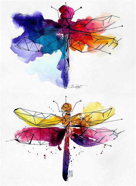 Designed By Dushky Art Illustration Design Tattoo Dragonfly