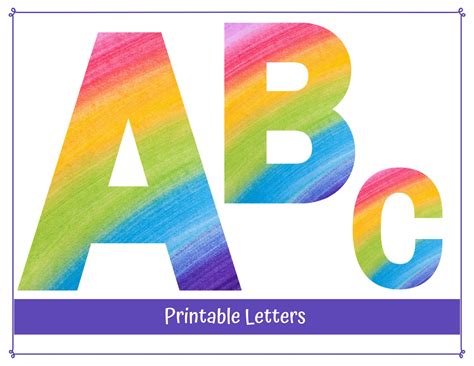 Rainbow Printable Letters Rainbow Scrapbooking And Bulletin Etsy