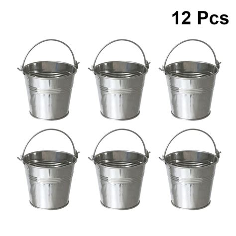 12pcs Ice Bucket Tin Pails Metal Tinplate Mini Ice French Fries Tin