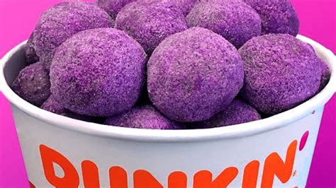 Dunkin' donuts is a relatively new treat for our family. Dunkin Donuts Releases New Ube-Flavored Munchkins