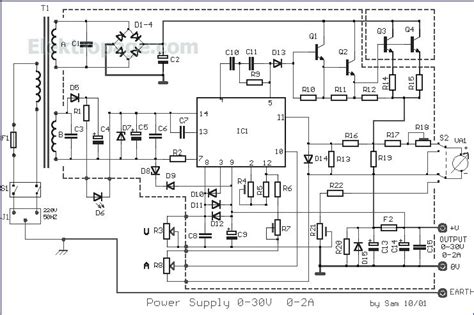 A variable bench power supply is the most important tool for any diy maker cause while testing circuit it needs different values of voltage and current. 0-30V 0-2A Power Supply MC1466L - Schematic Circuits Elektropage.com