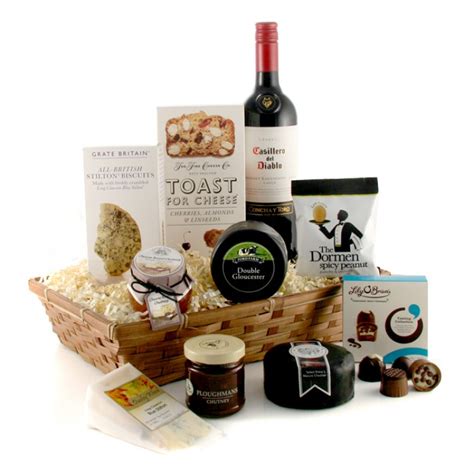 Cheese Lovers Luxury Hamper With Wine And Savoury Treats