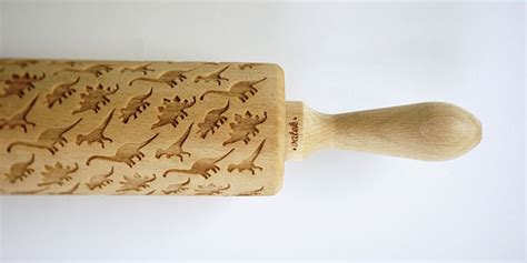 Custom Engraved Rolling Pins Imprint Patterns Into Cookie Dough