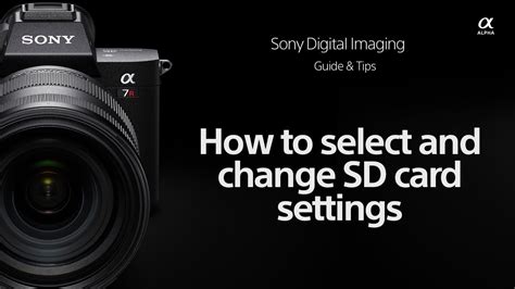 Sony How Tos How To Select And Change Sd Card Record Settings For