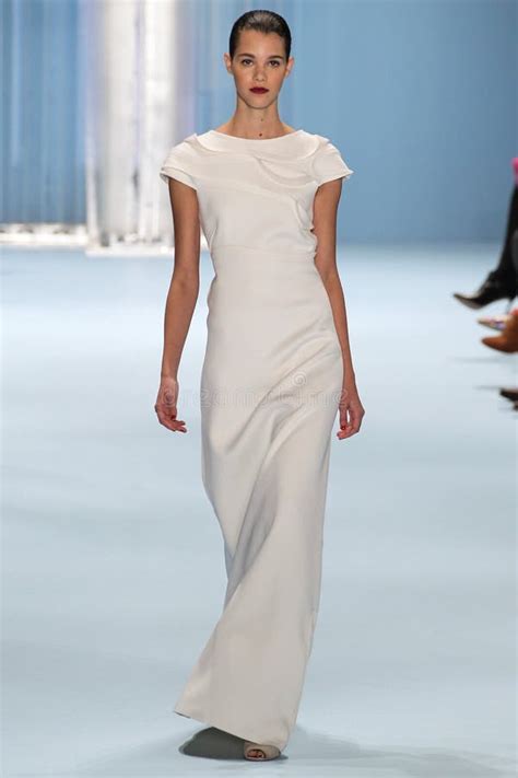 Model Pauline Hoarau Walks The Runway Wearing Carolina Herrera Fall